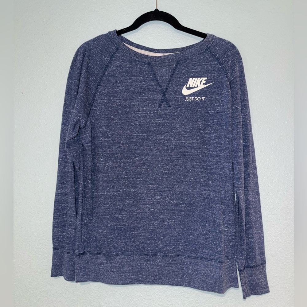 Nike Women's Heather Navy Blue Crewneck Sweatshirt Size L